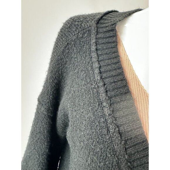 Topshop Black Button-Front Cardigan Acrylic Blend Nubby Sweater Size US 6 UK 10 - Picture 14 of 16